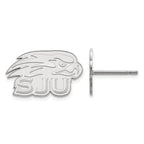 Sterling Silver Rhodium-plated LogoArt Saint Joseph's University Hawks Extra Small Post Earrings