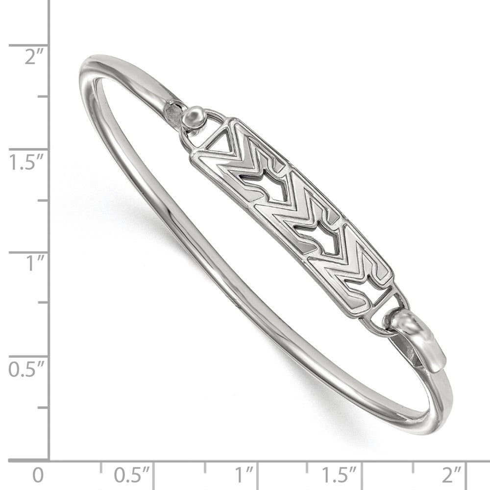 Sterling S. Rh-p LogoArt Sigma Sigma Sigma Small Hook and Clasp Bangle