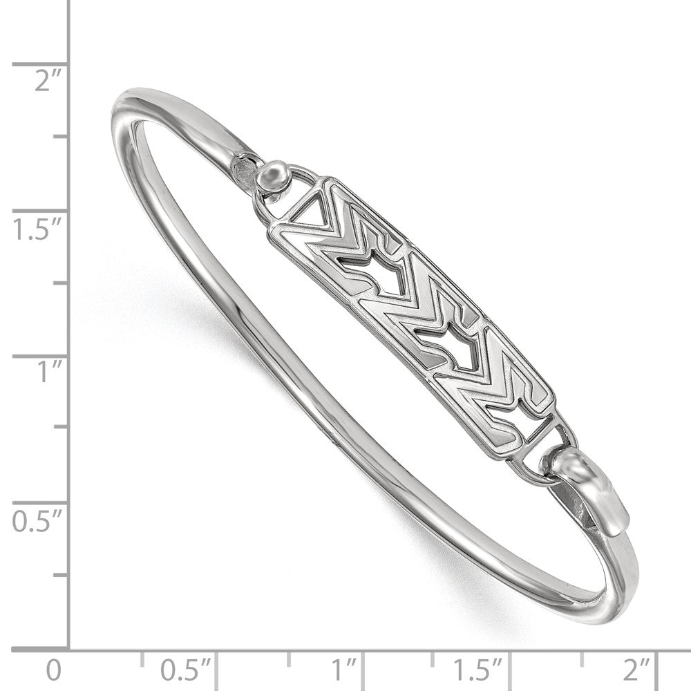Sterling S. Rh-p LogoArt Sigma Sigma Sigma Small Hook and Clasp Bangle