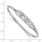 Sterling S. Rh-p LogoArt Sigma Sigma Sigma Small Hook and Clasp Bangle
