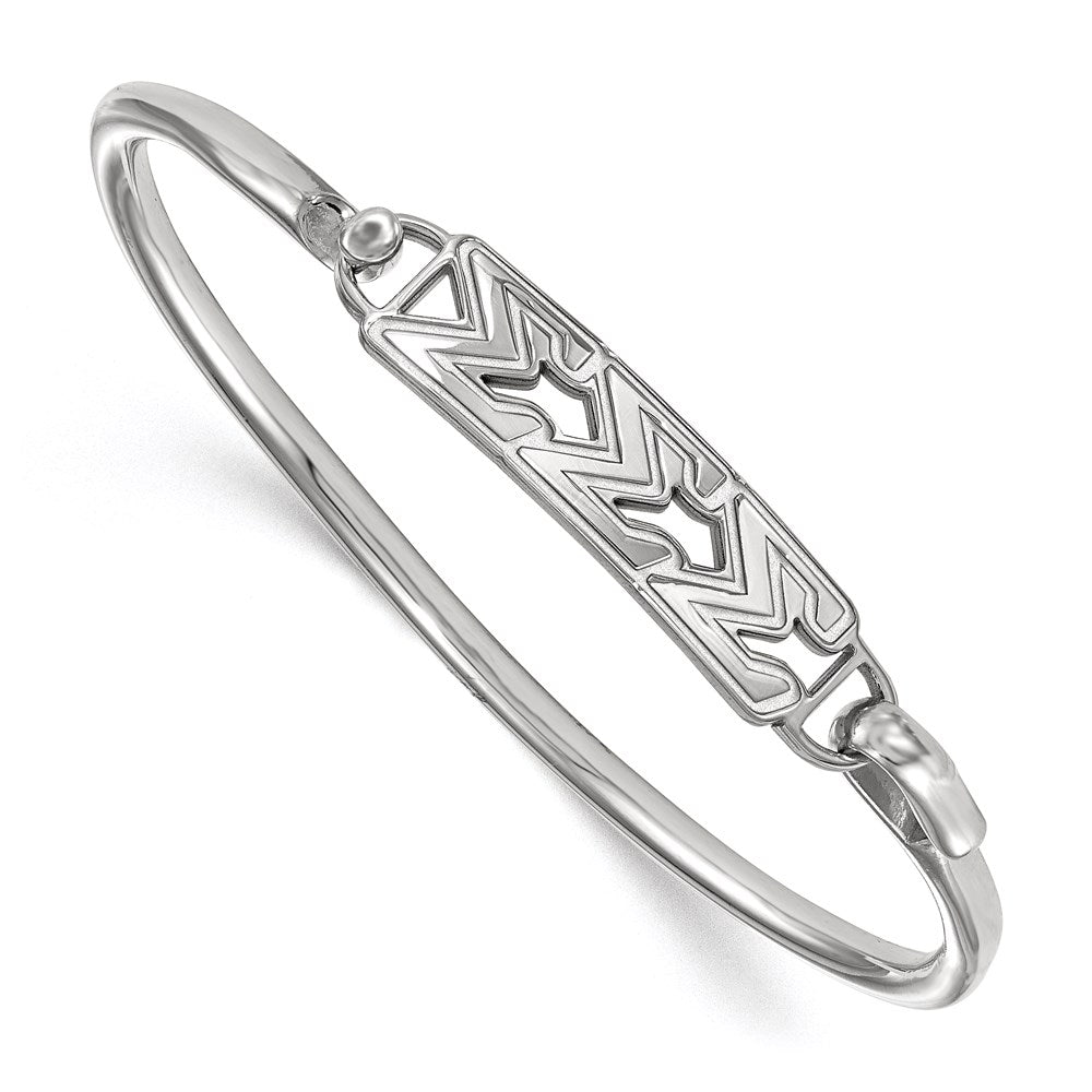 Sterling S. Rh-p LogoArt Sigma Sigma Sigma Small Hook and Clasp Bangle