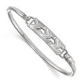 Sterling S. Rh-p LogoArt Sigma Sigma Sigma Small Hook and Clasp Bangle
