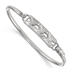 Sterling S. Rh-p LogoArt Sigma Sigma Sigma Small Hook and Clasp Bangle