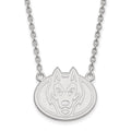 Sterling Silver Rhodium-plated LogoArt St. Cloud State University Husky Large Pendant 18 inch Necklace