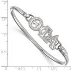 Sterling S. Rh-plated LogoArt Theta Phi Alpha Small Hook and Clasp Bangle