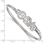 Sterling S. Rh-plated LogoArt Theta Phi Alpha Small Hook and Clasp Bangle