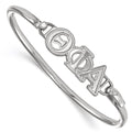 Sterling S. Rh-plated LogoArt Theta Phi Alpha Small Hook and Clasp Bangle