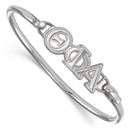 Sterling S. Rh-plated LogoArt Theta Phi Alpha Small Hook and Clasp Bangle