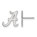 10k White Gold LogoArt University of Alabama Letter A Small Post Earrings