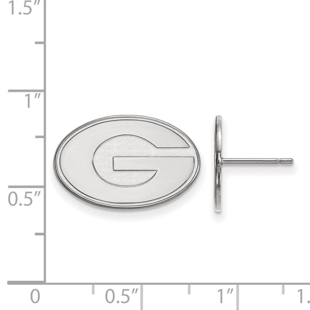 14k White Gold LogoArt University of Georgia Letter G Small Post Earrings