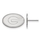 14k White Gold LogoArt University of Georgia Letter G Small Post Earrings