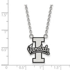 Sterling Silver Rhodium-plated LogoArt University of Idaho Vandals Large Enameled Pendant 18 inch Necklace