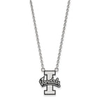 Sterling Silver Rhodium-plated LogoArt University of Idaho Vandals Large Enameled Pendant 18 inch Necklace