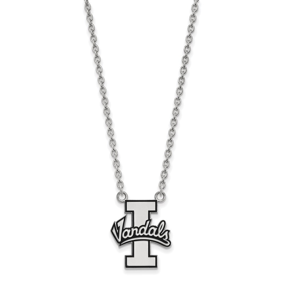 Sterling Silver Rhodium-plated LogoArt University of Idaho Vandals Large Enameled Pendant 18 inch Necklace
