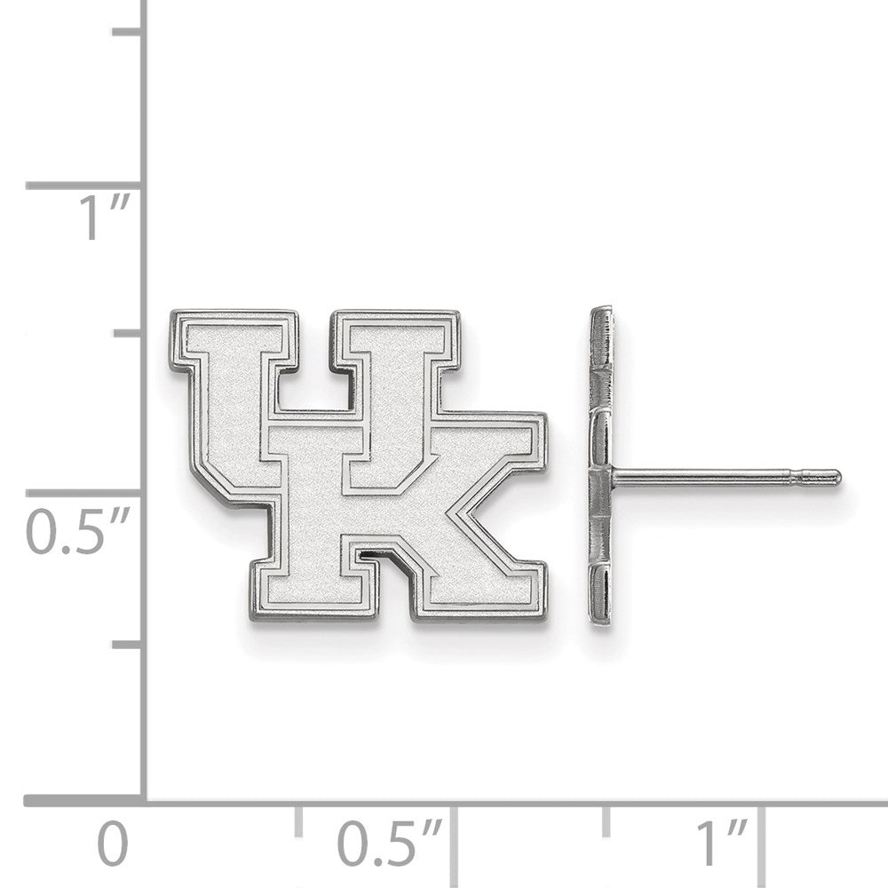Sterling Silver Rhodium-plated LogoArt University of Kentucky U-K Small Post Earrings