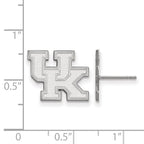 10k White Gold LogoArt University of Kentucky U-K Small Post Earrings