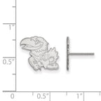 14k White Gold LogoArt University of Kansas Jayhawk Small Post Earrings