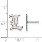 14k White Gold LogoArt University of Louisville Letter L Small Post Earrings