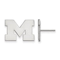 10k White Gold LogoArt University of Michigan Letter M Small Post Earrings