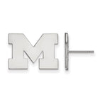 Sterling Silver Rhodium-plated LogoArt University of Michigan Letter M Small Post Earrings