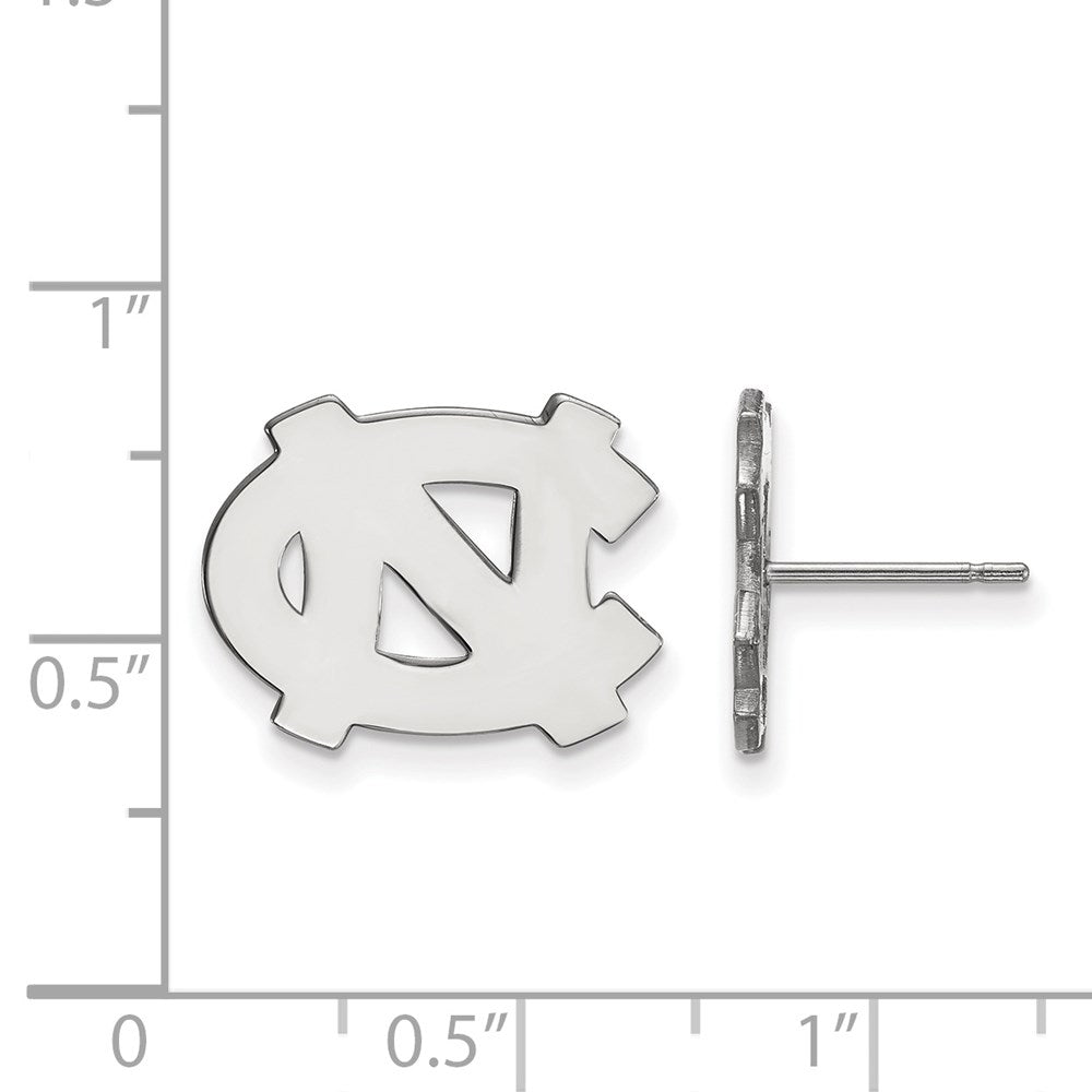 14k White Gold LogoArt University of North Carolina N-C Small Post Earrings