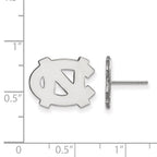 10k White Gold LogoArt University of North Carolina N-C Small Post Earrings