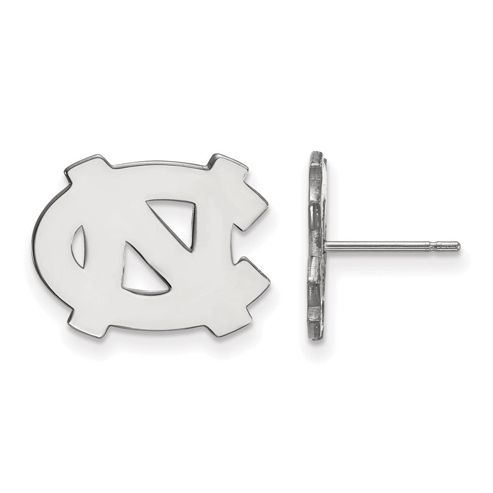 14k White Gold LogoArt University of North Carolina N-C Small Post Earrings