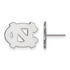 10k White Gold LogoArt University of North Carolina N-C Small Post Earrings