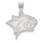 Sterling Silver Rhodium-plated LogoArt University of New Hampshire Wildcat Large Pendant