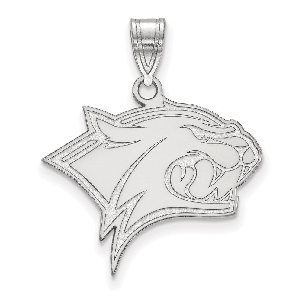 Sterling Silver Rhodium-plated LogoArt University of New Hampshire Wildcat Large Pendant
