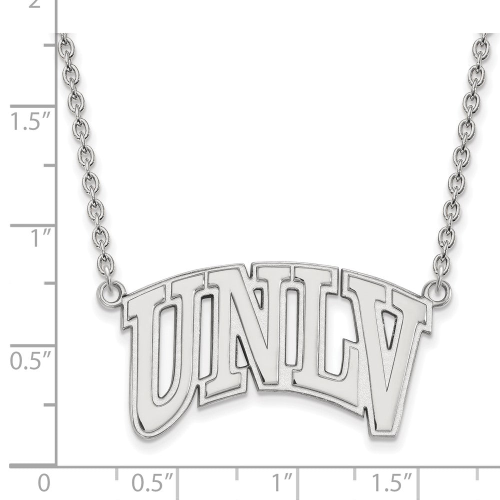 10k White Gold LogoArt University of Nevada-Las Vegas U-N-L-V Large Pendant 18 inch Necklace
