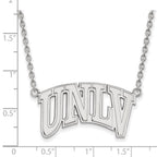 Sterling Silver Rhodium-plated LogoArt University of Nevada-Las Vegas U-N-L-V Large Pendant 18 inch Necklace