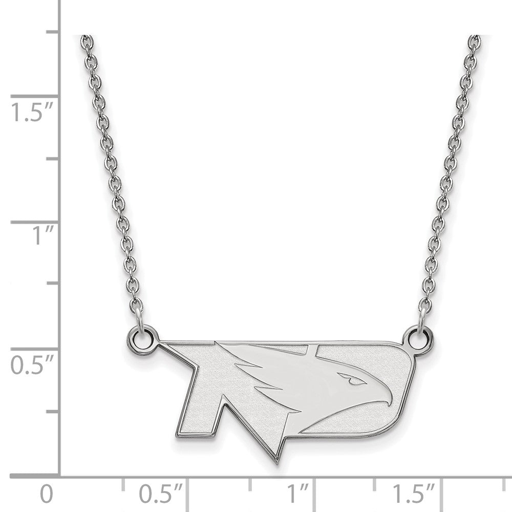 Sterling Silver Rhodium-plated LogoArt University of North Dakota Small Pendant 18 inch Necklace