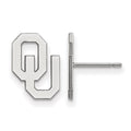 Sterling Silver Rhodium-plated LogoArt University of Oklahoma O-U Small Post Earrings