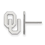 Sterling Silver Rhodium-plated LogoArt University of Oklahoma O-U Small Post Earrings