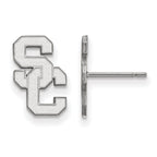 10k White Gold University of Southern California S-C Small Post Earrings