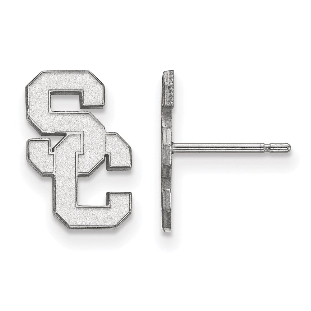 14k White Gold University of Southern California S-C Small Post Earrings
