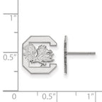 Sterling Silver Rhodium-plated LogoArt University of South Carolina Small Post Earrings
