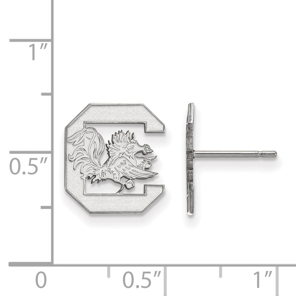 14k White Gold LogoArt University of South Carolina Small Post Earrings