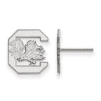 10k White Gold LogoArt University of South Carolina Small Post Earrings