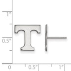 Sterling Silver Rhodium-plated LogoArt University of Tennessee Letter T Small Post Earrings