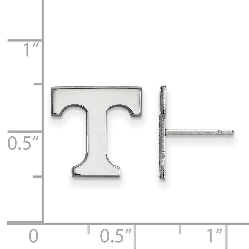10k White Gold LogoArt University of Tennessee Letter T Small Post Earrings