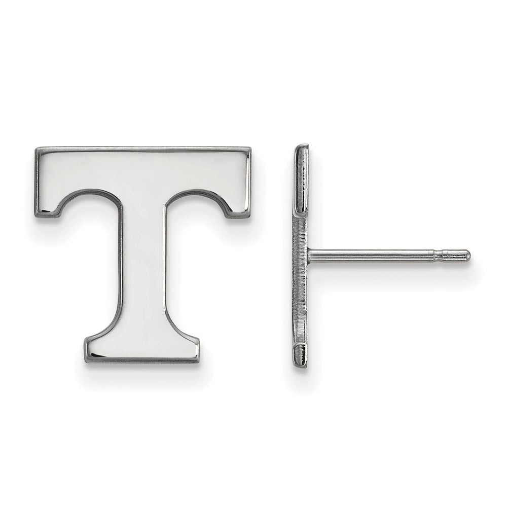 14k White Gold LogoArt University of Tennessee Letter T Small Post Earrings