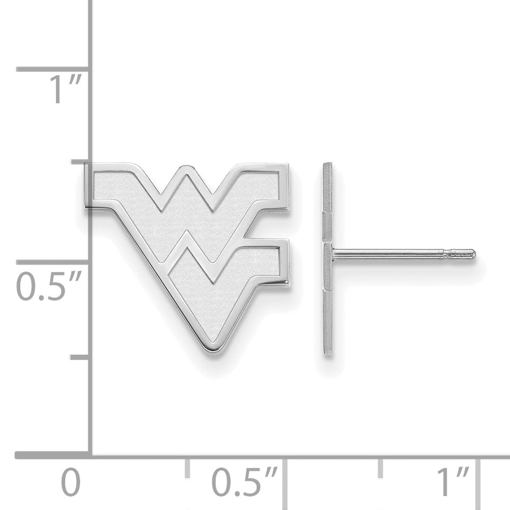 14k White Gold LogoArt West Virginia University W-V Small Post Earrings