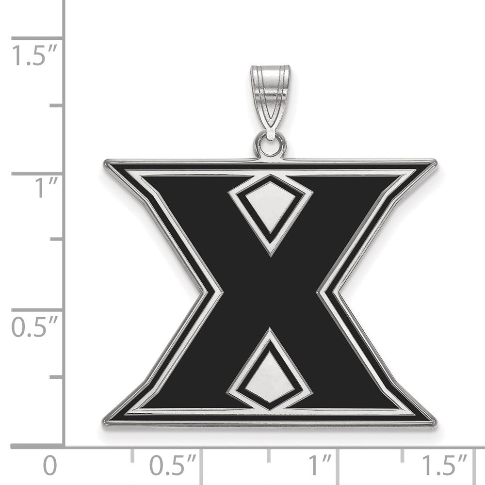 Sterling Silver Rhodium-plated LogoArt Xavier University Letter X Extra Large Enameled Pendant