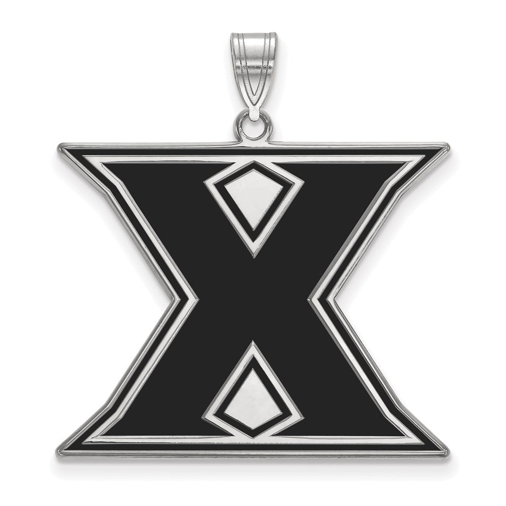 Sterling Silver Rhodium-plated LogoArt Xavier University Letter X Extra Large Enameled Pendant