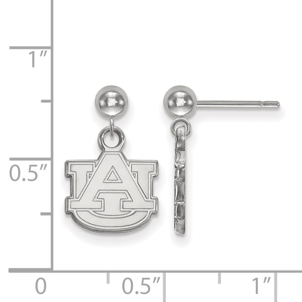 14k White Gold LogoArt Auburn University A-U Dangle Ball Post Earrings