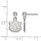 Sterling Silver Rhodium-plated LogoArt Auburn University A-U Dangle Ball Post Earrings