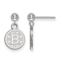 14k White Gold NHL LogoArt Boston Bruins Dangle Post Earrings
