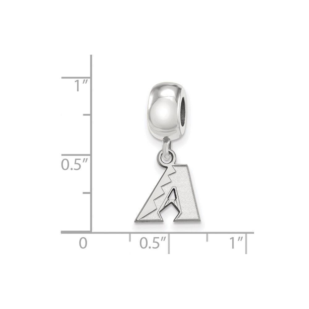 Sterling Silver Rhodium Plated Major League Baseball LogoArt Arizona Diamondbacks Dangle Bead